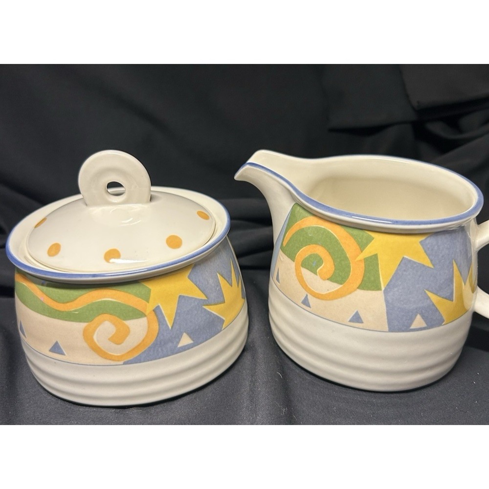RARE Mikasa Galaxy-  Creamer and Sugar with Lid- EXCELLENT CONDITION PO35